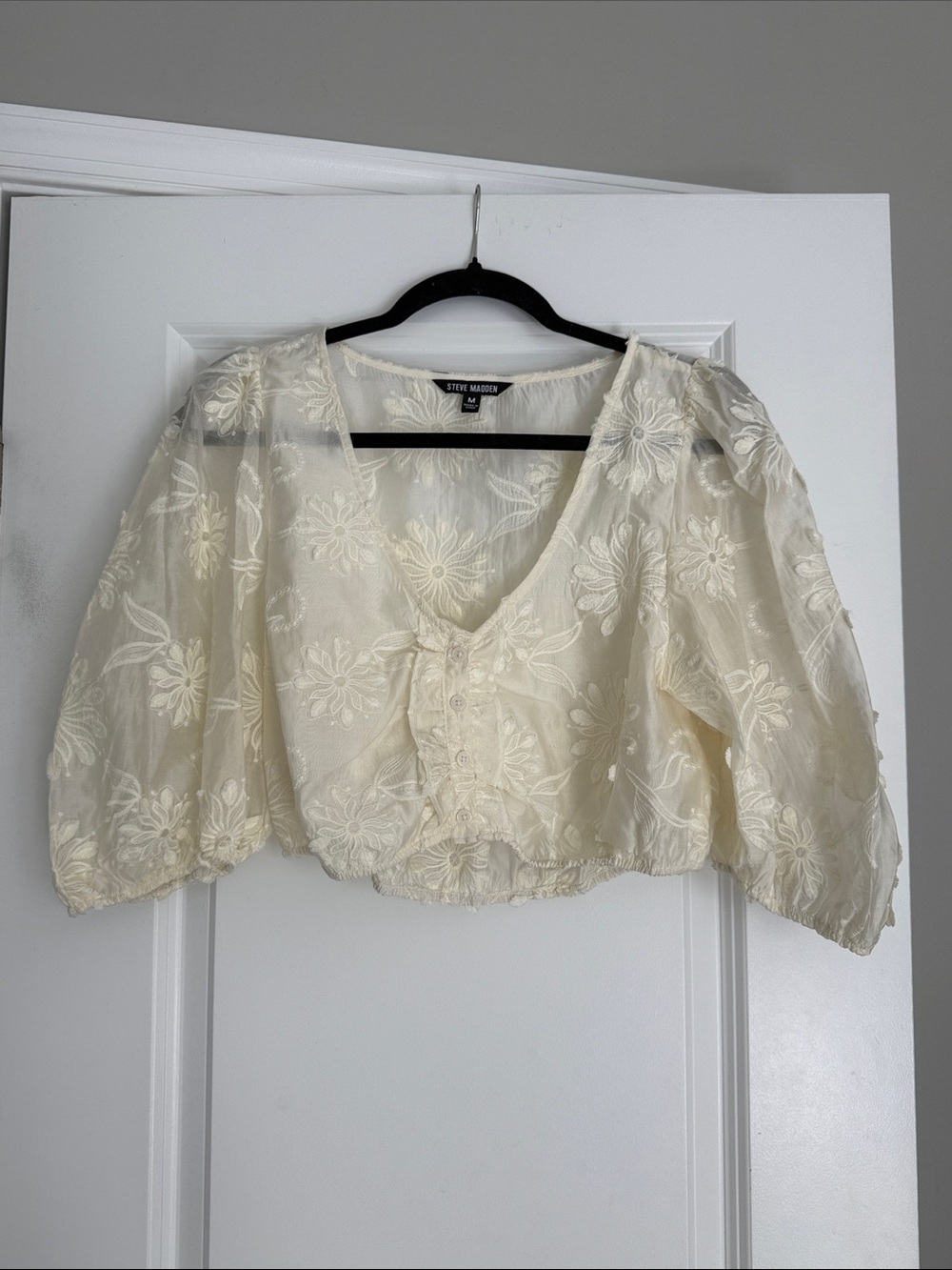 Steve Madden Embroidered Shirt and Pant Set M